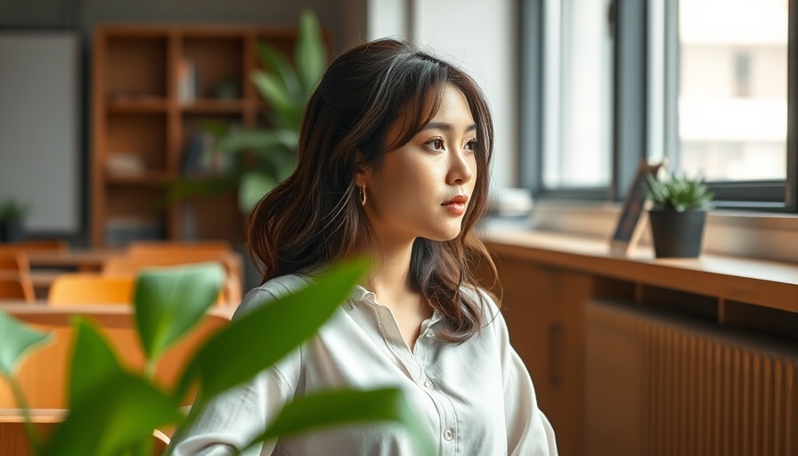 Woman in office with a laptop, thinking about dopamine lists.