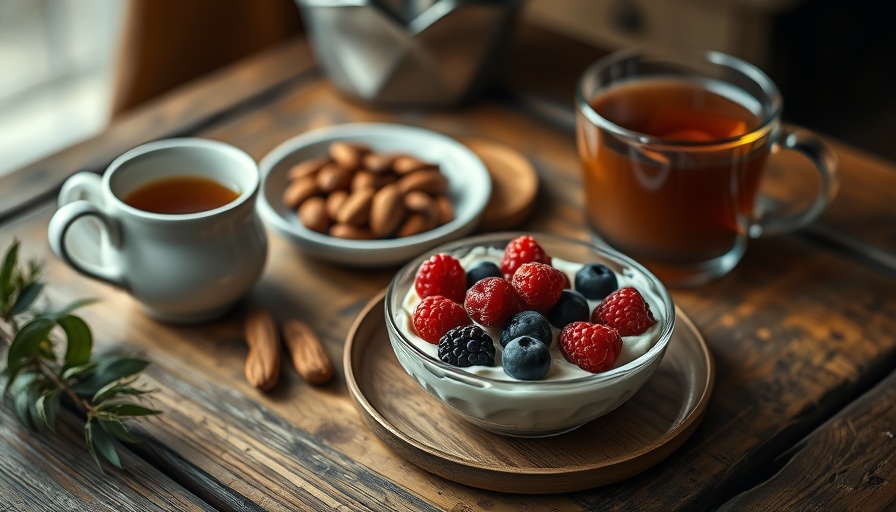 Assortment of best food to eat at night when hungry, on a wooden table.