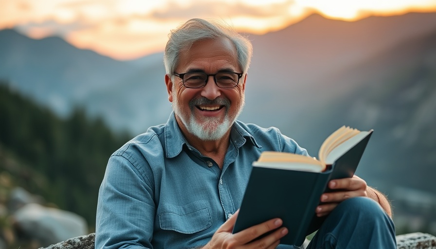 Uproot Toxic Thoughts: Mature man smiling at sunset outdoors.