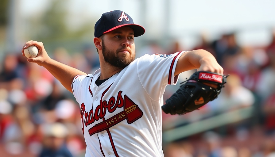 Charlie Morton in action, mid-pitch for Braves return.