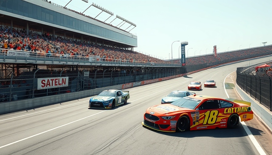 NASCAR race featuring Team Penske cars in a high-speed competition.