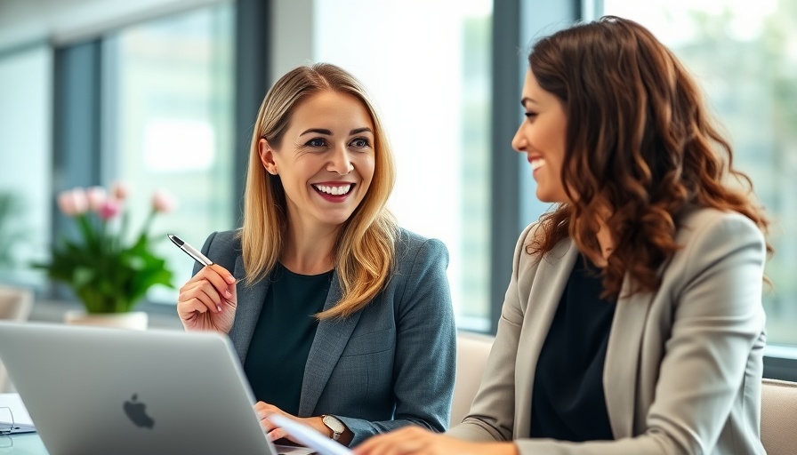 Professional women discussing proactive mental health strategies at work.