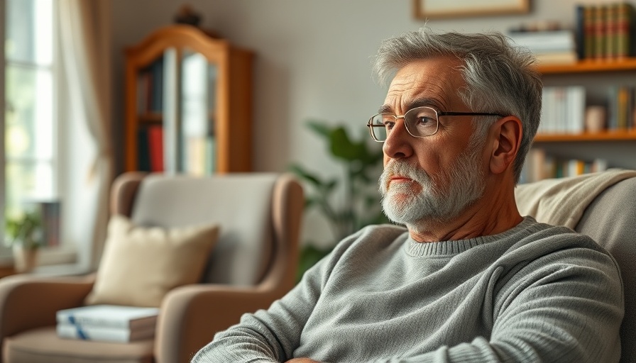 Middle-aged man in a cozy room contemplating health, highlighting hypertension impact on Belgians.