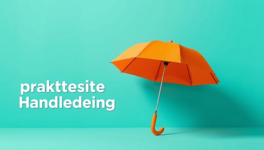 Illustration of an orange umbrella with text, symbolizing workplace safety.