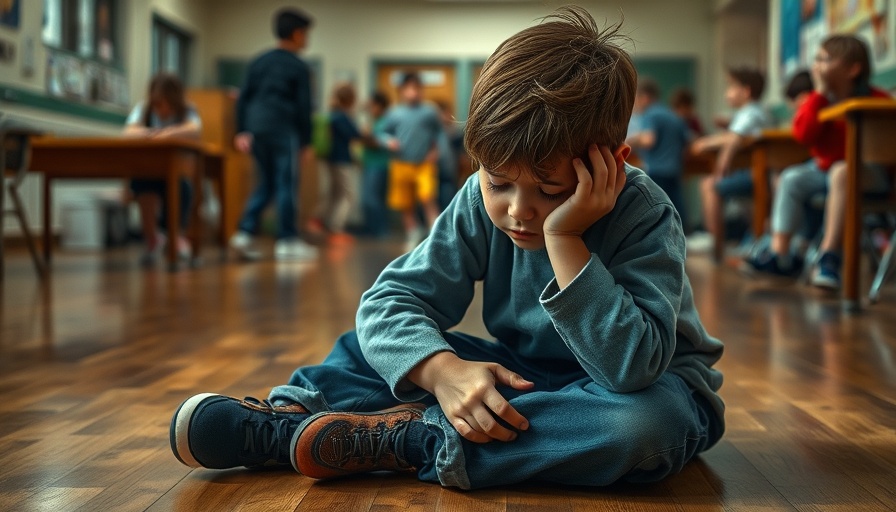 AED1 Million Fine for Bullying in UAE Schools: Young boy distressed in school environment.