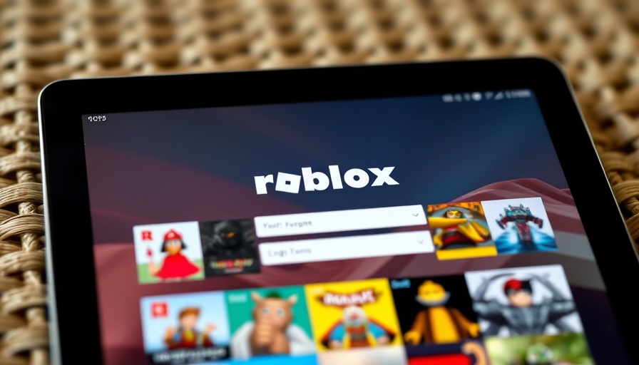 Tablet displaying Roblox login screen, related to Roblox addiction lawsuit.