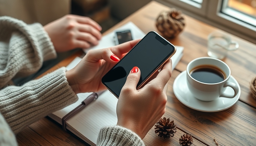 Cozy setup: smartphone, notebooks, coffee for responsible online consumption.