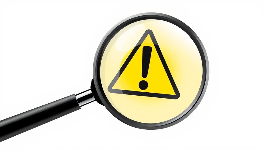 Magnifying glass over yellow caution sign, exploring equipment rental risks.