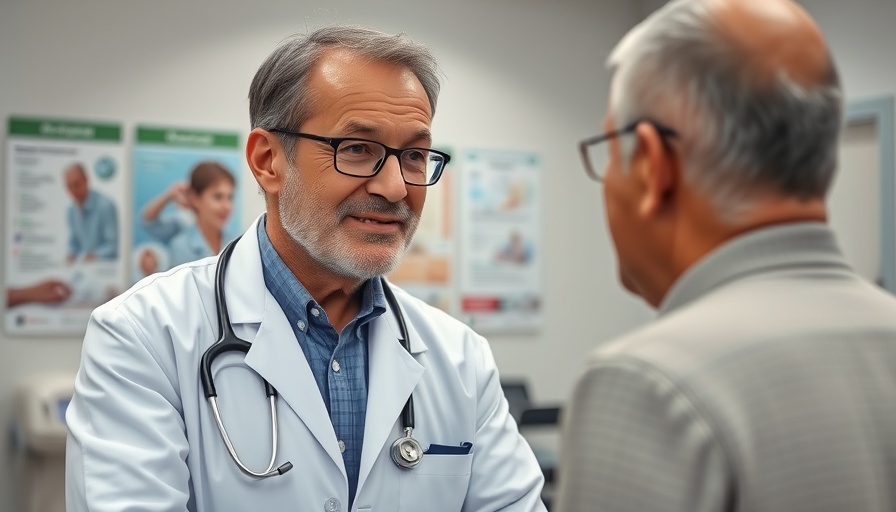 Doctor consulting patient on vaccination guidelines in clinic.