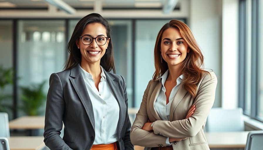 Two professional women in an office, unified HR and finance system.