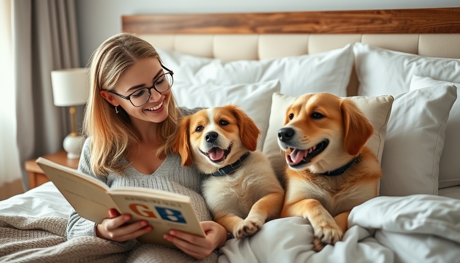 Relaxing in Pet-Friendly Marriott, woman with dog on bed.