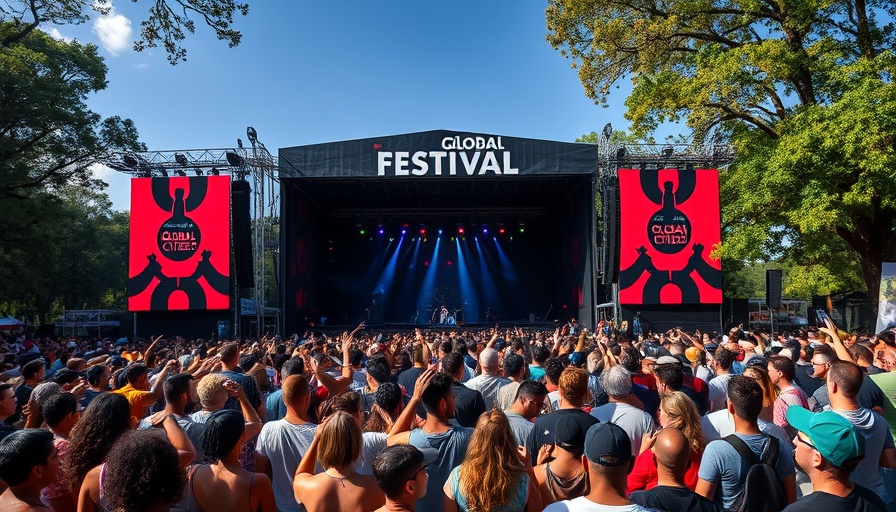 Vibrant crowd at Global Citizen Festival in front of a colorful stage