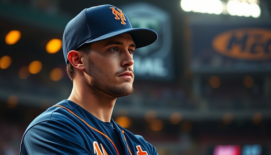Contemplative Mets player during game, symbolizing playoff struggle.