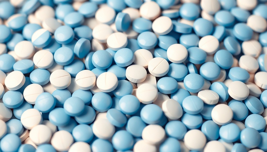 Blue and white tablets illustrating ban on nitazenes issue.