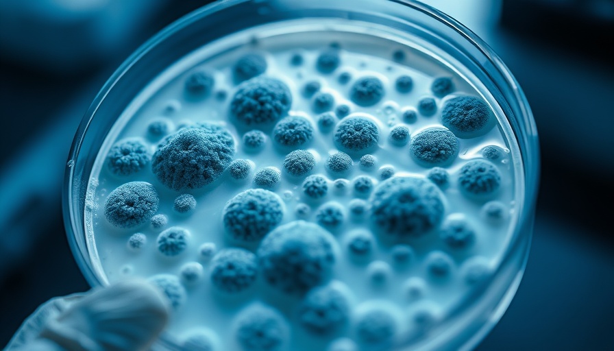 Close-up of mold colonies in petri dish for fungal education app.