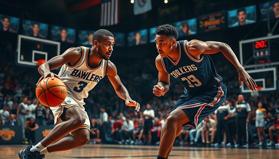 NBA players in action on the court during a game.