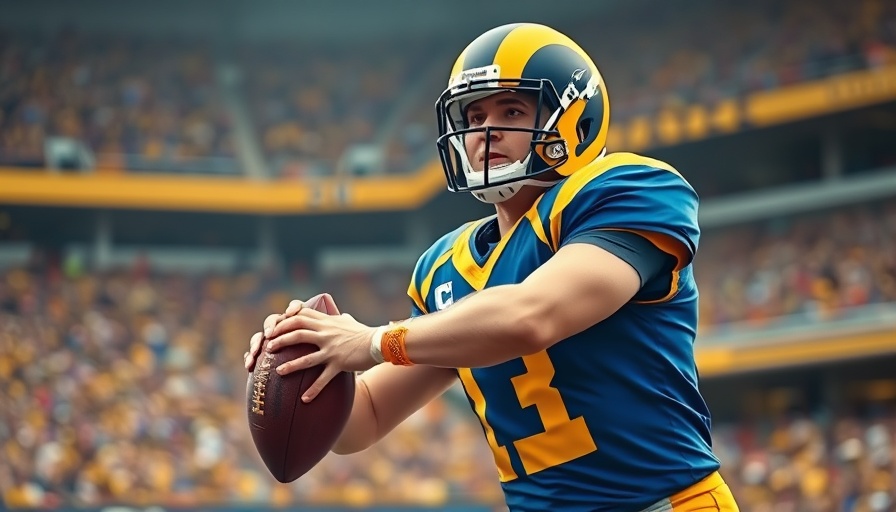 Rams player throwing a pass against 49ers during NFL game.