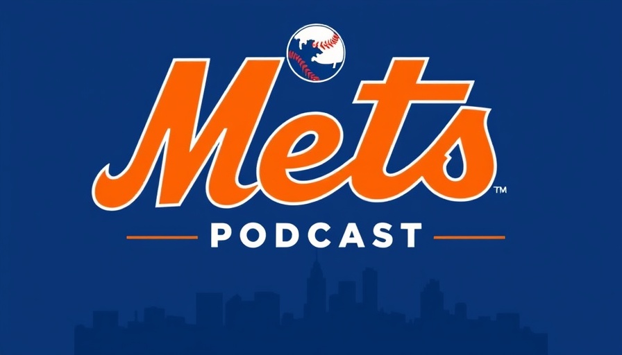 2025 New York Mets Collapse podcast logo, dark blue background.