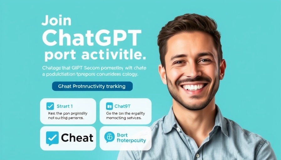 Bright graphic of ChatGPT productivity strategies with smiling man.