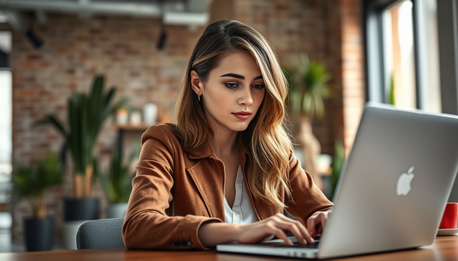 Young professional engaged in business work in a modern office.