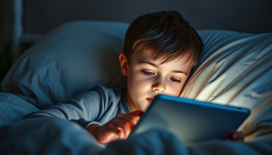 Young child using tablet in bed, highlighting cybersecurity tips for parents.