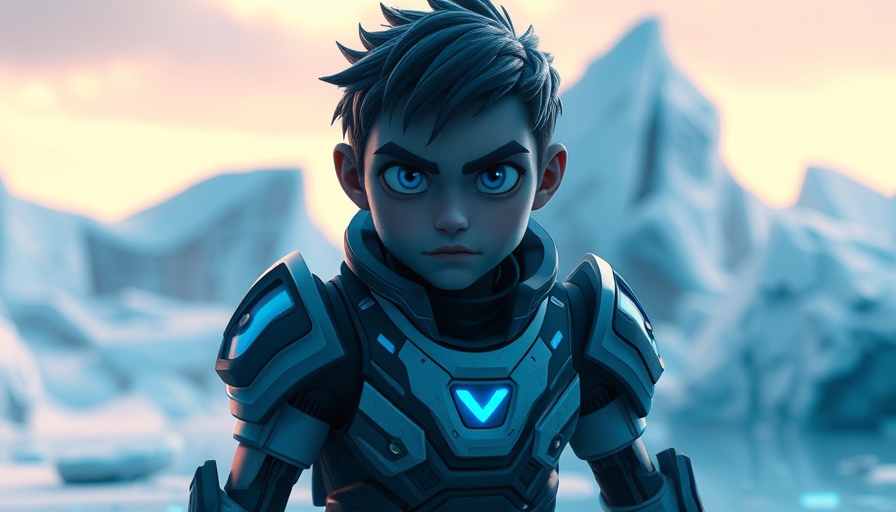 Futuristic character in digital landscape highlighting Golden Eras for JRPG Series.