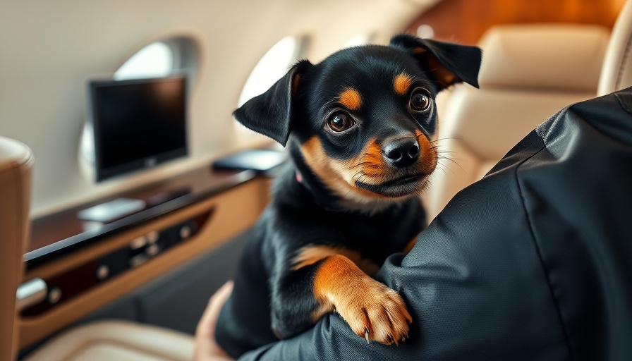 Traveling with dogs on private jets: small dog relaxing in luxury.