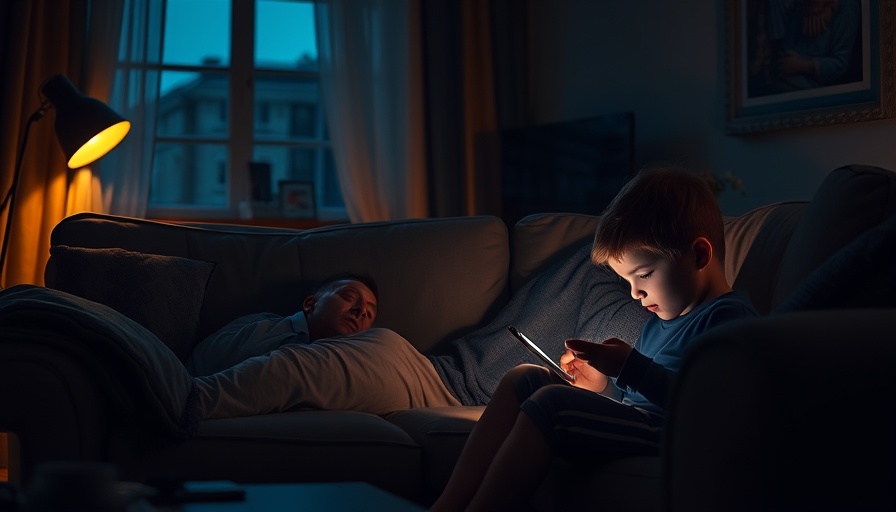 Cozy scene with a man and child immersed in screen time, Screen Time Reset for Children.