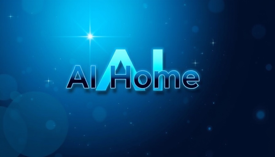 AI Home Automation concept with futuristic design and text