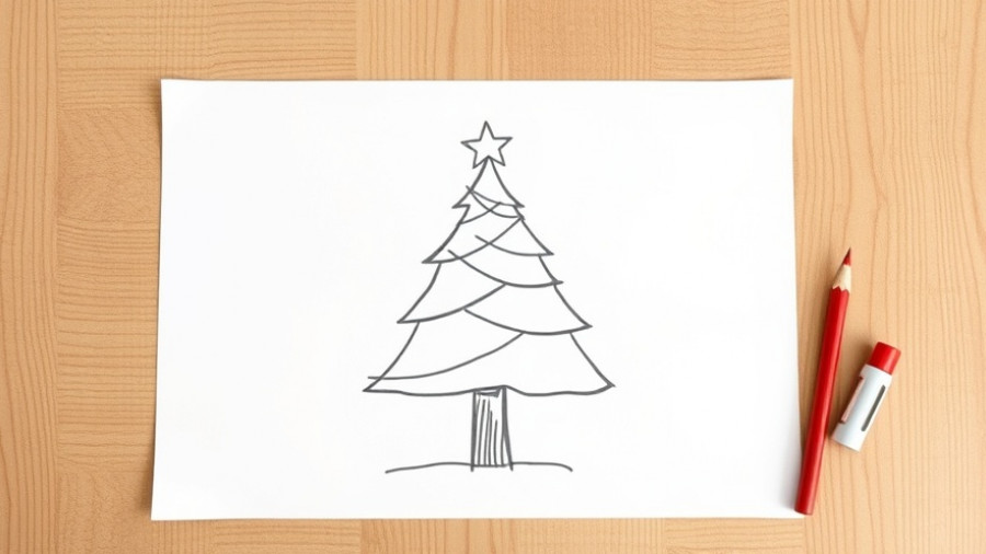 DIY Window Clings: Christmas tree drawing with marker.