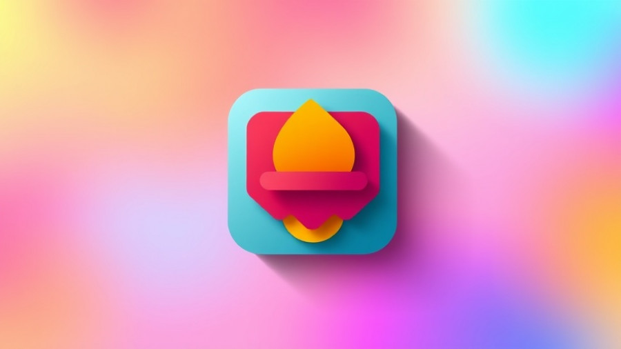 Vibrant geometric icon for digital design.