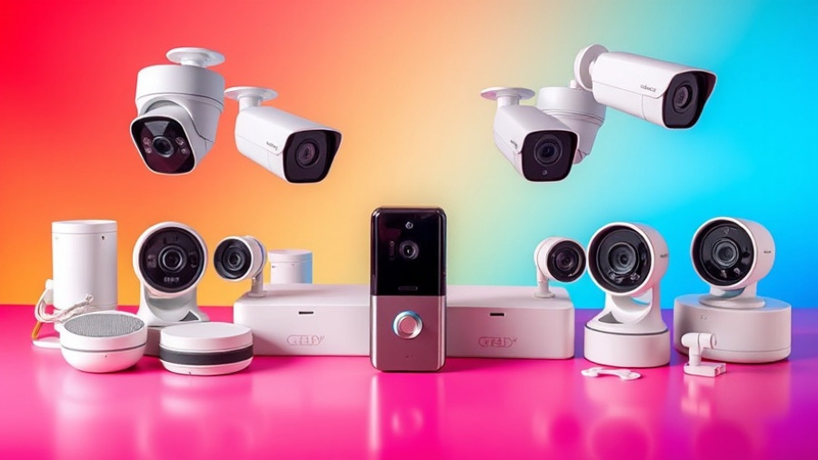 Woot Blink and Ring security devices on colorful background.