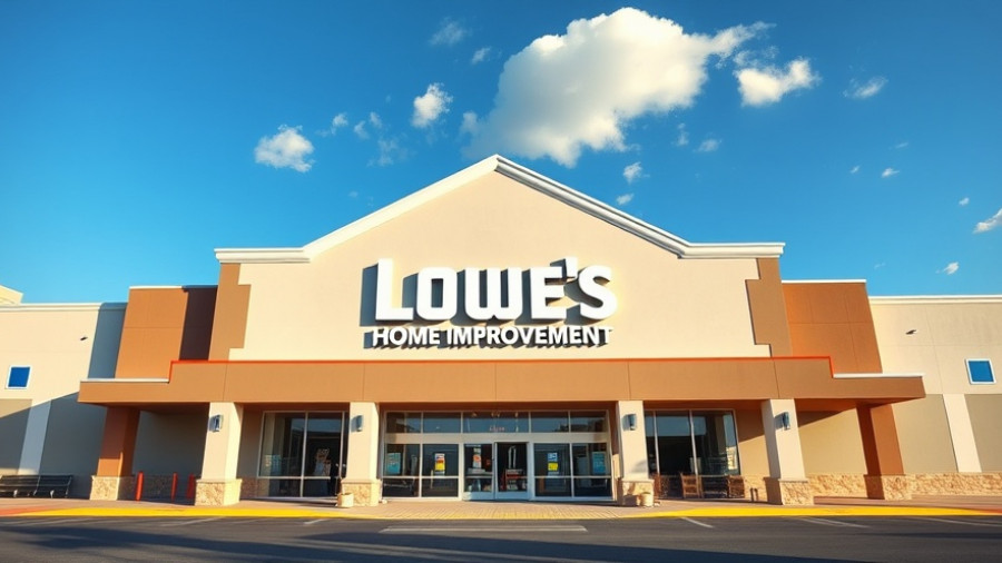 AI in Home Improvement: Lowe's store exterior under clear sky.