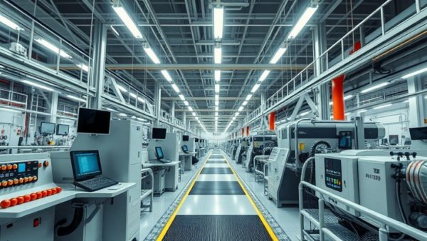 Modern machinery in factory for heavy equipment financing context.