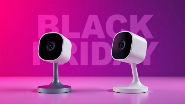 Blink Mini 2 security cameras displayed on Black Friday background.