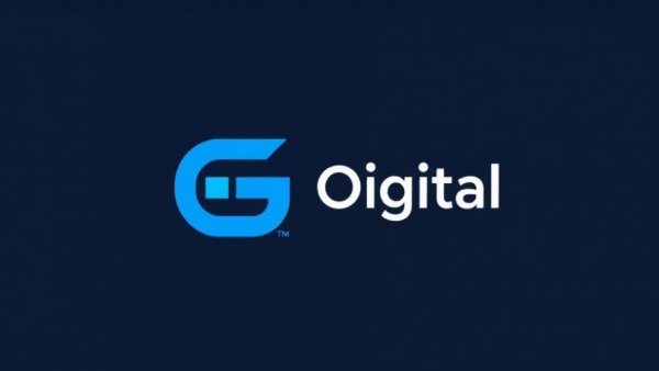 Colorful digital content logo icon design.