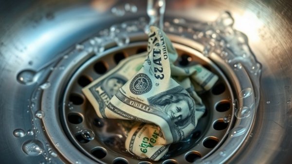Money going down the drain represents types of insurance that are a waste of money.