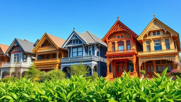 Victorian-style homes showcasing detailed architecture for home upgrades.