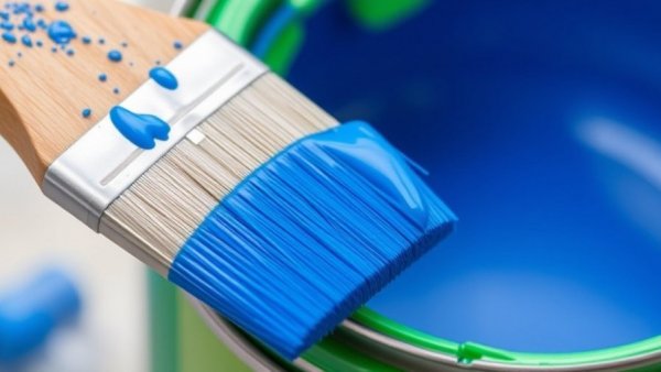 Vibrant blue paintbrush for Dollar Tree tools in home improvement.