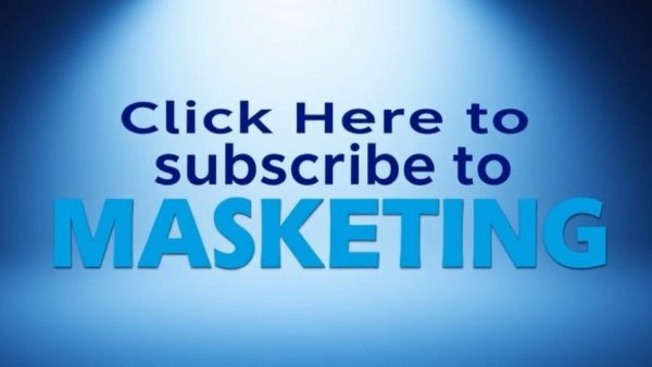 Digital ad for marketing subscription with bold blue text.