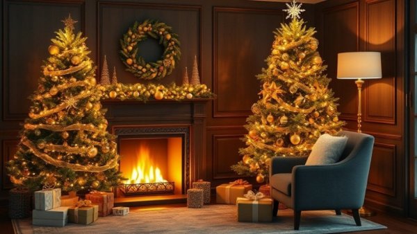 Cozy living room with festive decor for home improvement projects