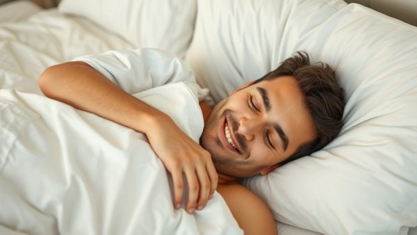 Man sleeping peacefully, linked to better sleep from fruits and vegetables.