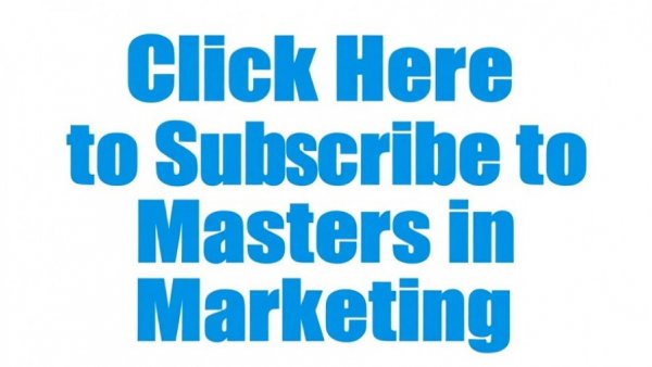 Blue text call to action for marketing subscription