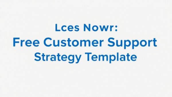 Blue text banner offering a customer support strategy template.