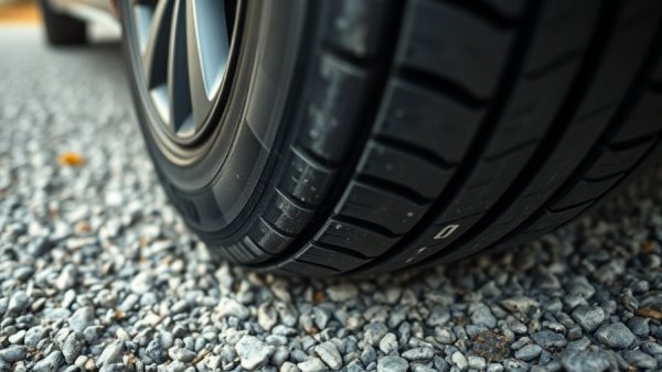 Close-up of car tire showcasing tread pattern and nitrogen use.