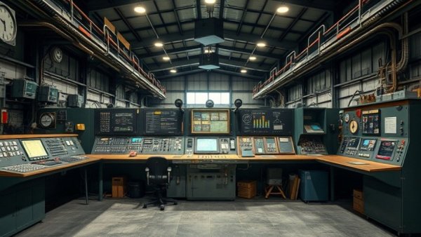 Vintage industrial equipment in hangar for used equipment financing.