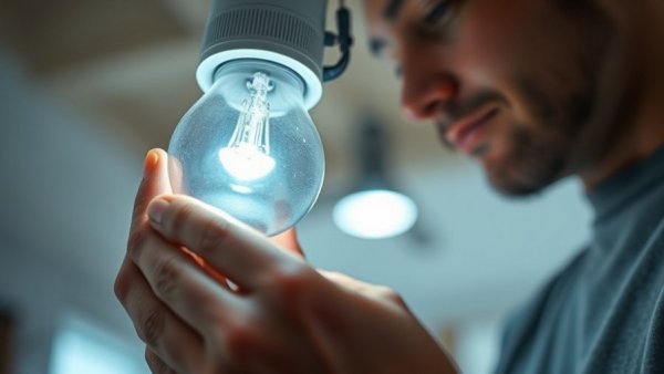 LED bulb installation highlighting energy savings.