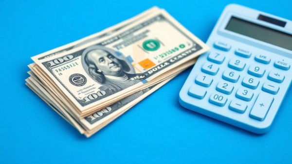 Unsecured business financing concept with calculator and dollar bills.