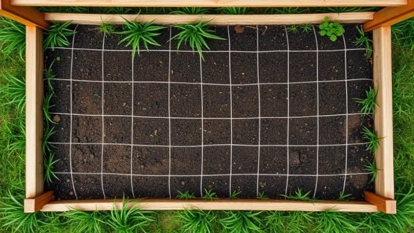 Neatly laid-out garden bed for all-season planting