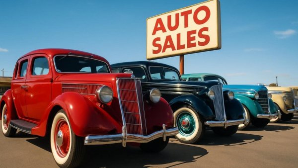 Classic vintage cars showcased at American Legends Auto Sales.